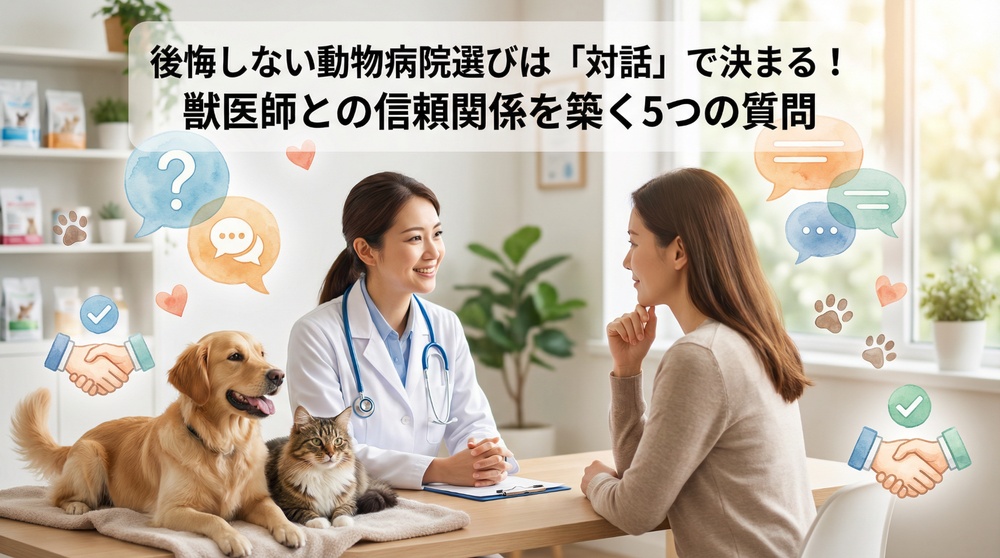 後悔しない動物病院選びは「対話」で決まる！獣医師との信頼関係を築く5つの質問